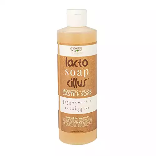 Growing Organic Lactosoapcillus Probiotic+Vegan Castile Soap - Peppermint & Eucalyptus