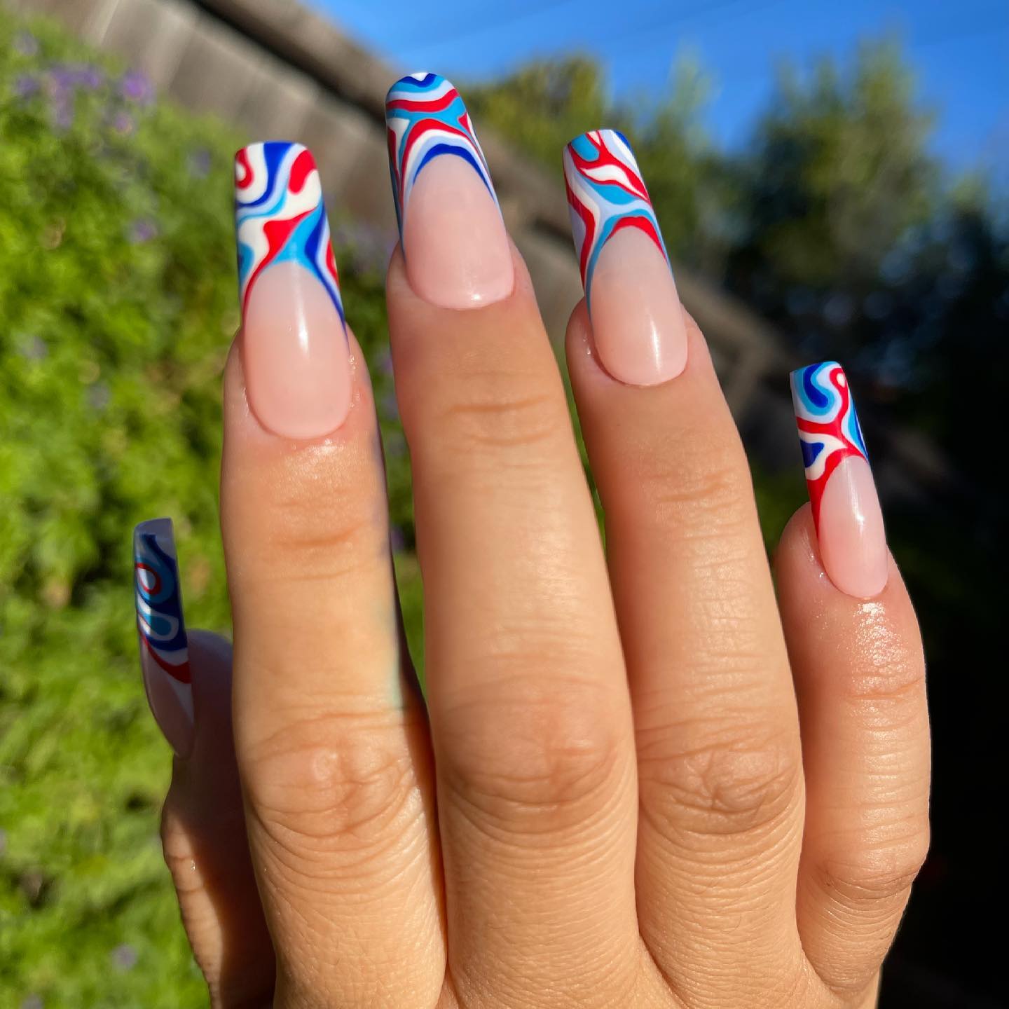 4th of July Nails French Tip
