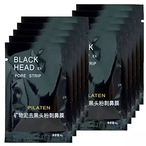 10 Pilaten Blackhead Remover,Deep Cleansing Black Mud Mask, Acne Pore Strip Peel