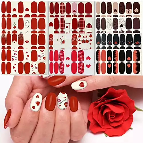 TailaiMei 12 Sheets Valentine's Day Nail Wrap