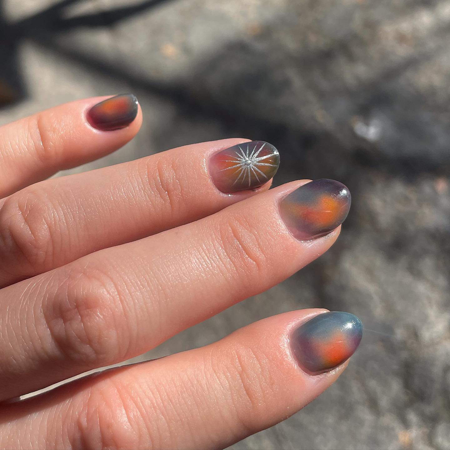 Summer Nails with Sun Design