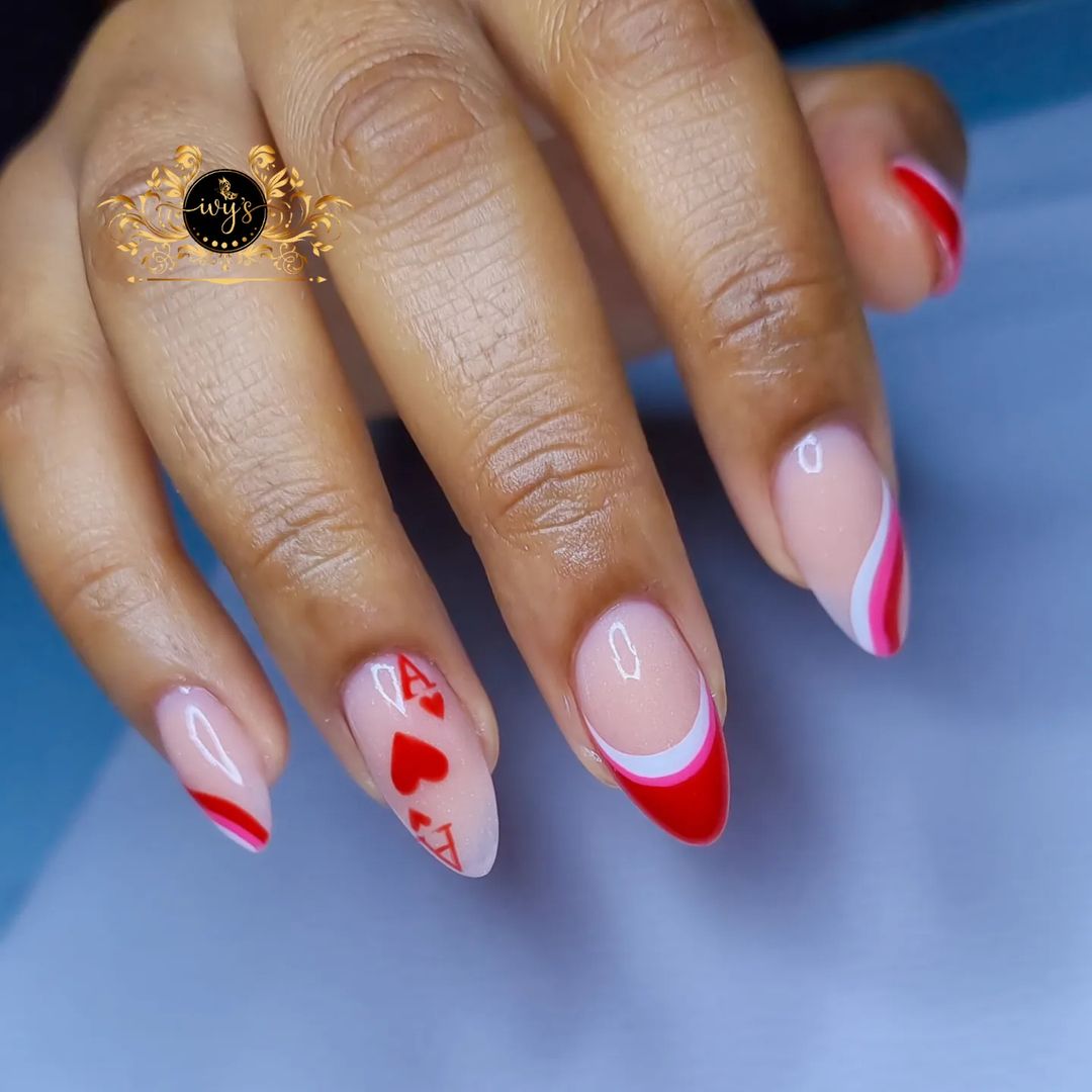 Ace Of Hearts Nails