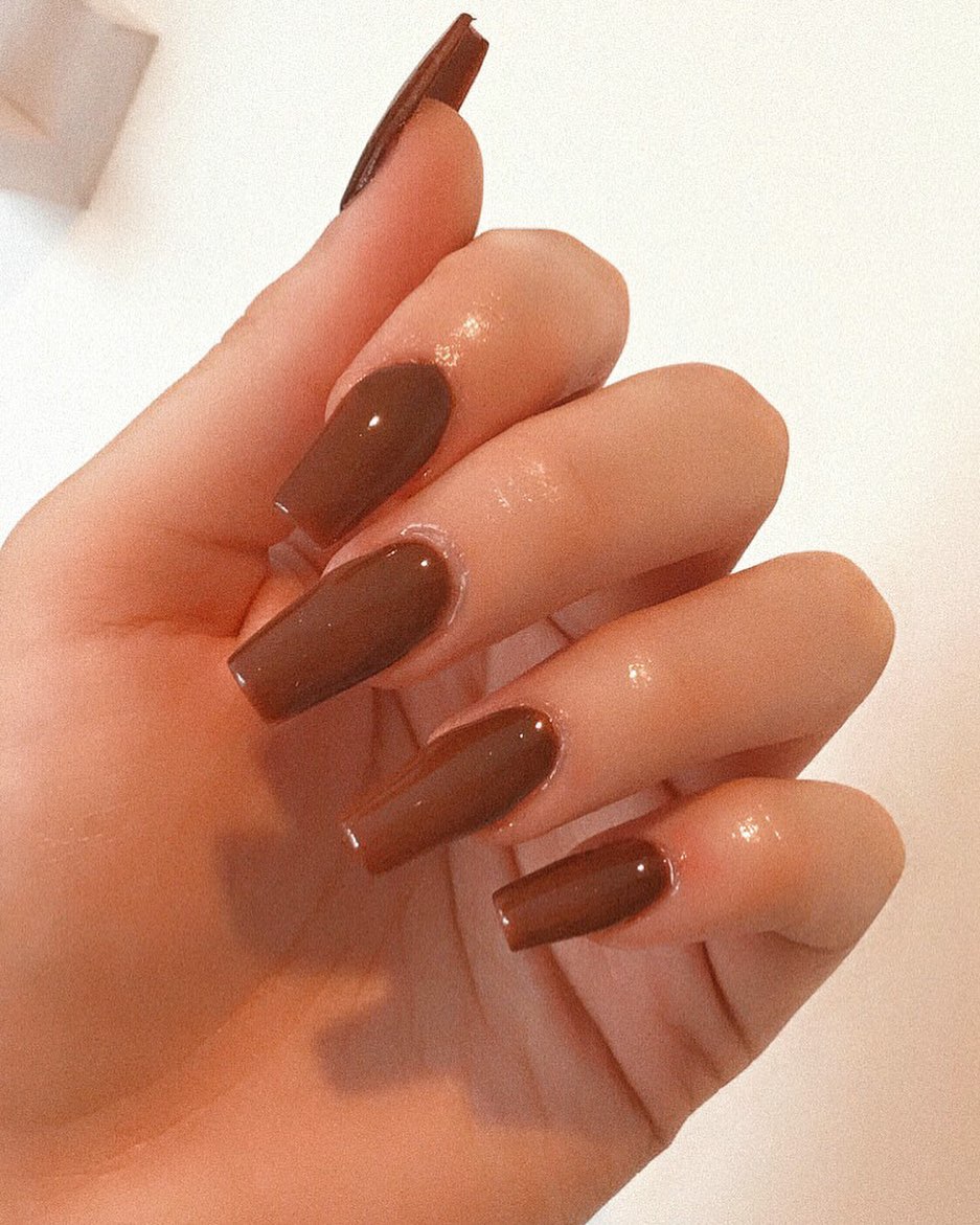 Acrylic Brown Nails