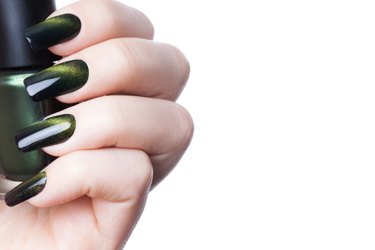 Acrylic Dark Green Nails