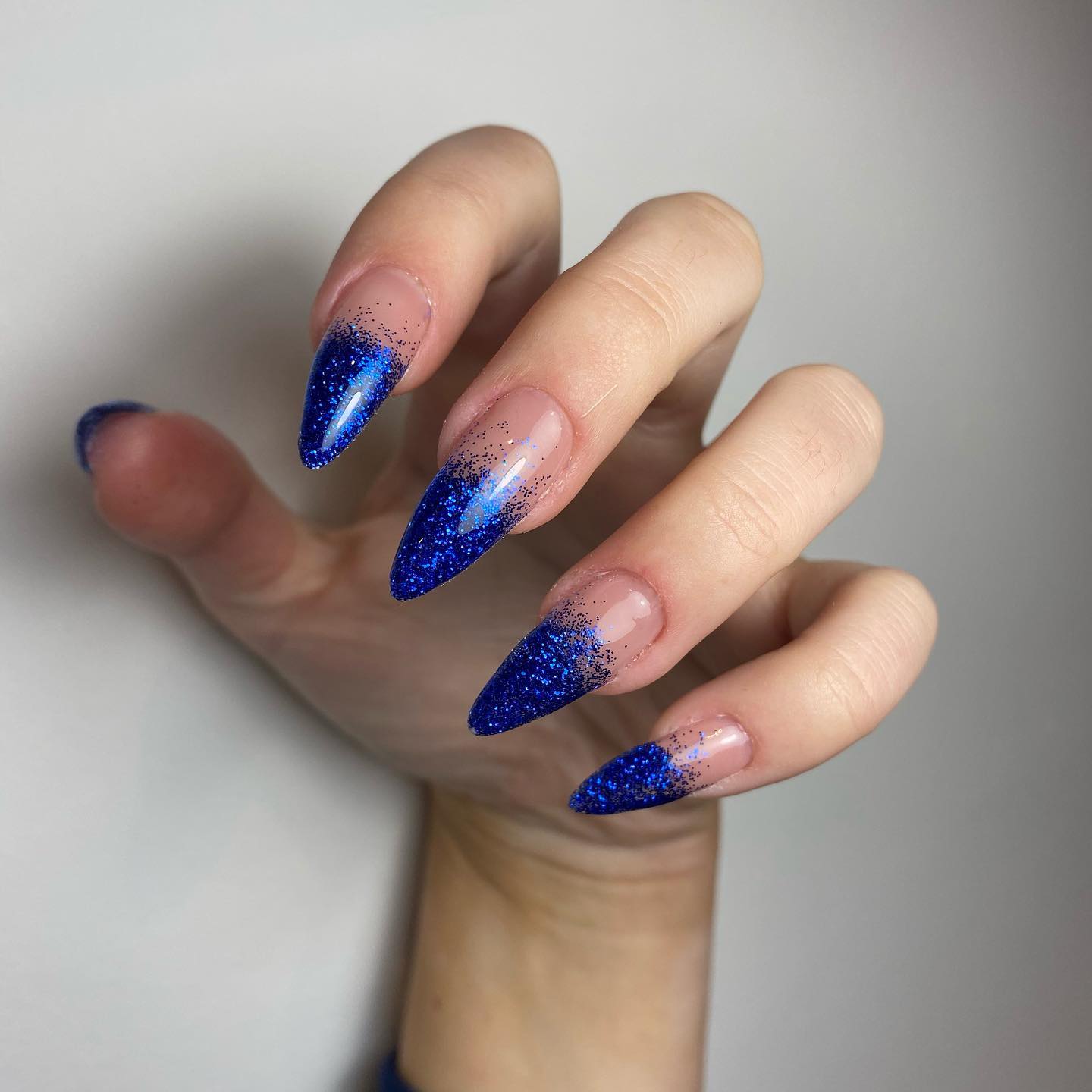 Almond Glitter Acrylic Nails