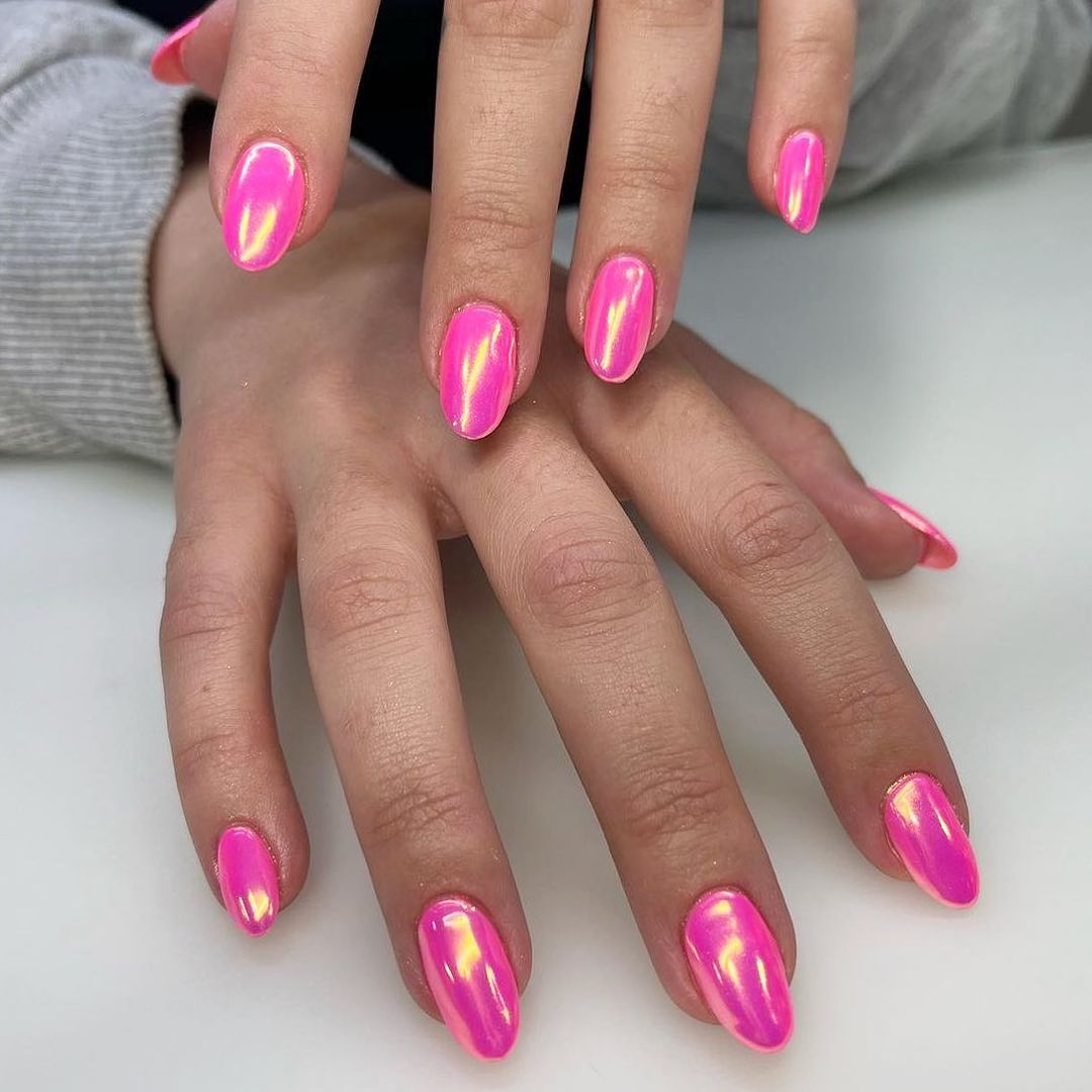 Barbie Chrome Nails