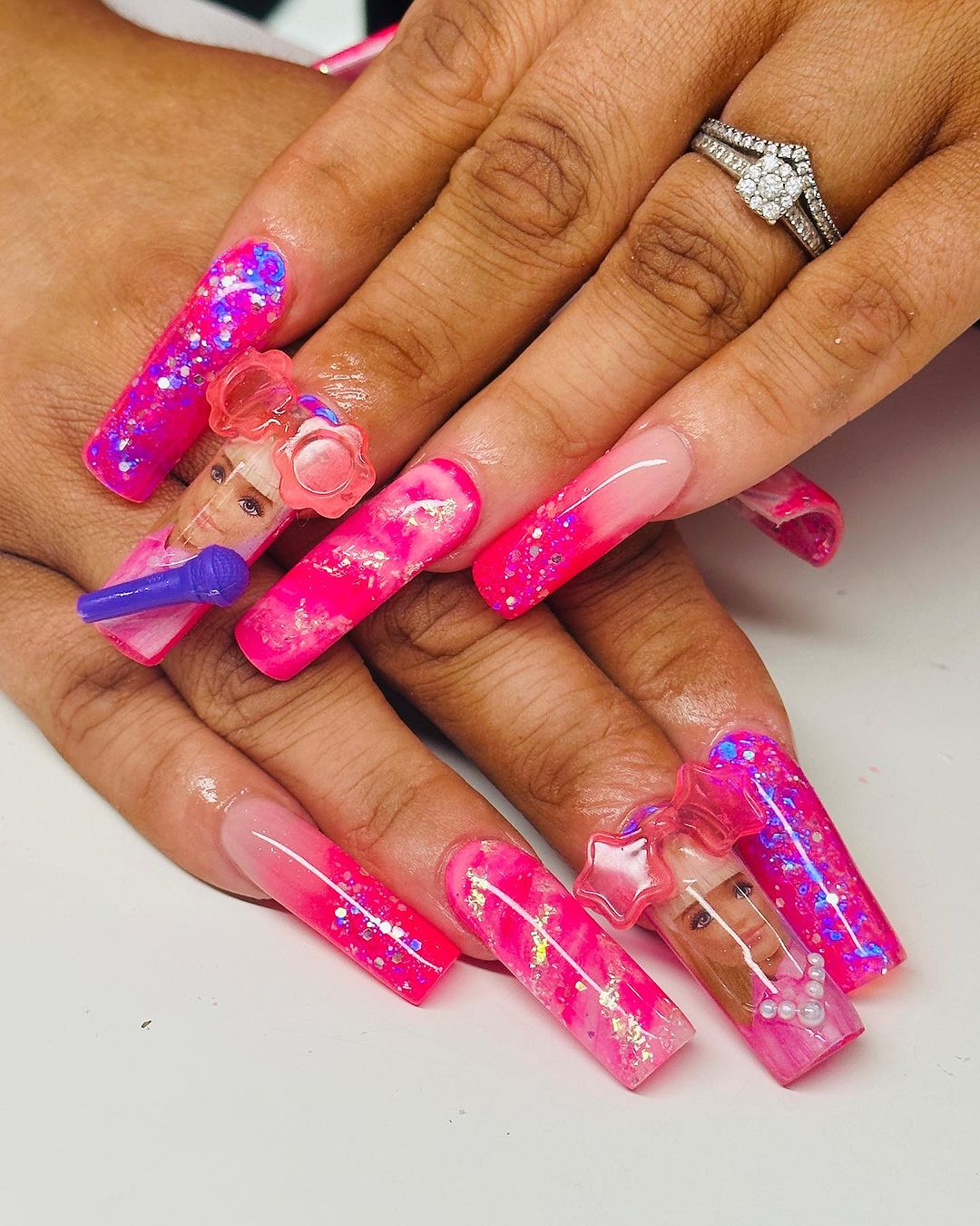 Barbie Nails With Charms