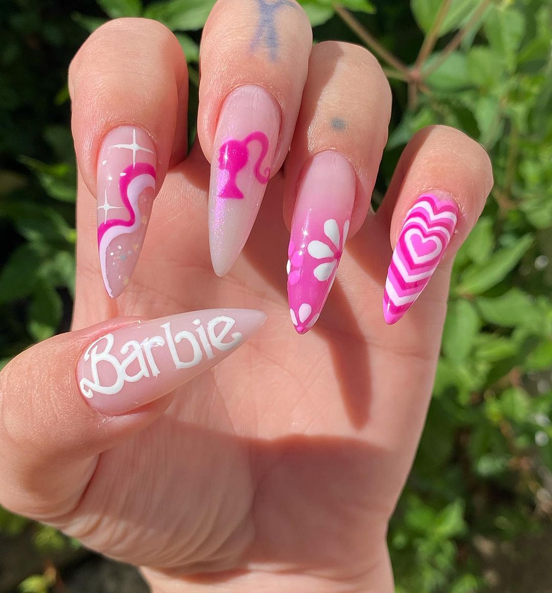 Barbie Stiletto Nails