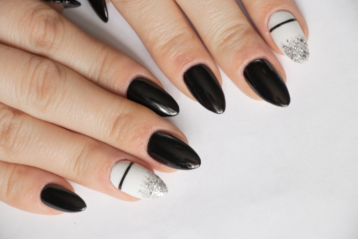 13 Black Acrylic Nails and Polish  Gel nails, Acrylic nails, Black nails