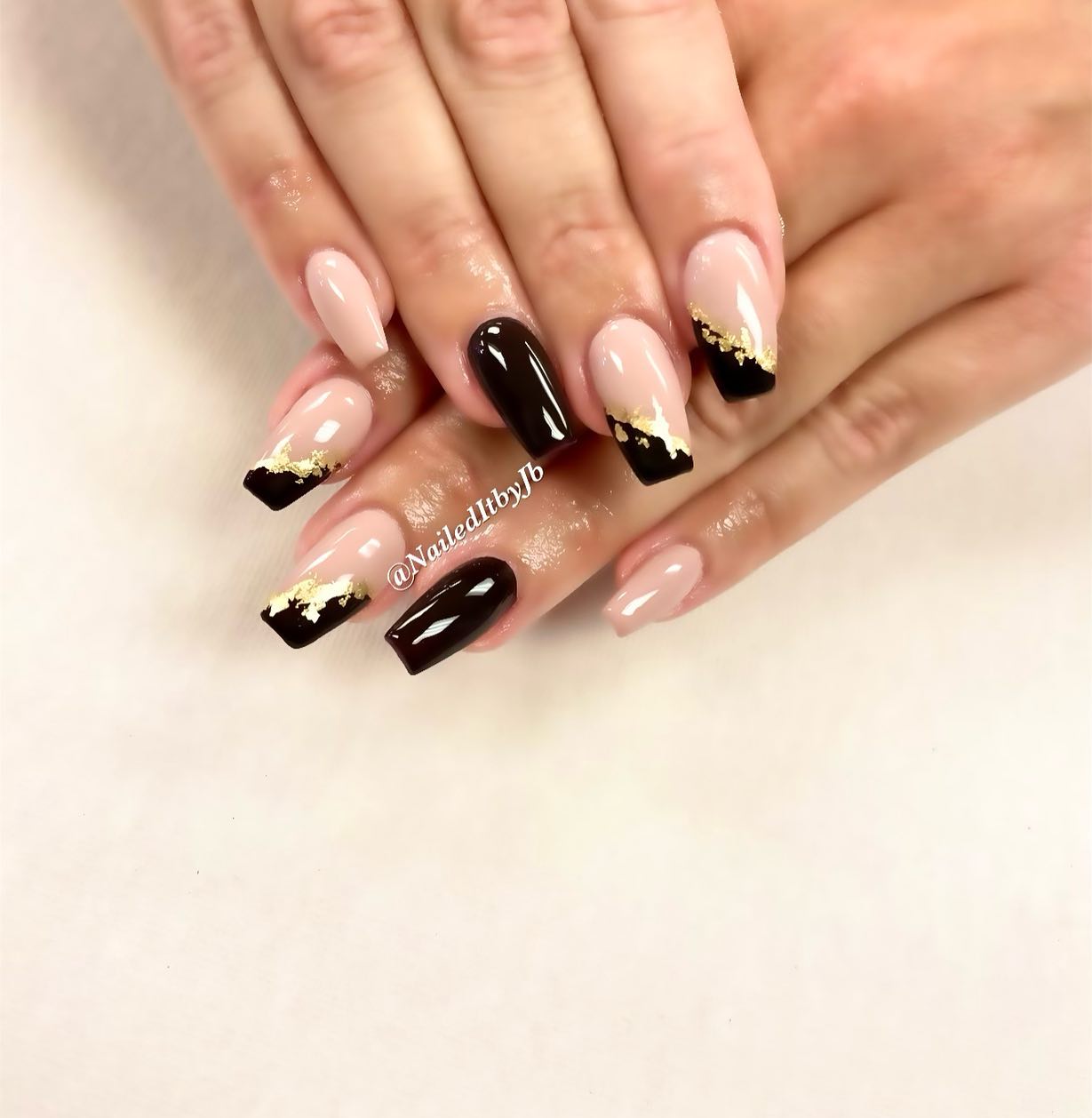 Black and Gold French Tips
