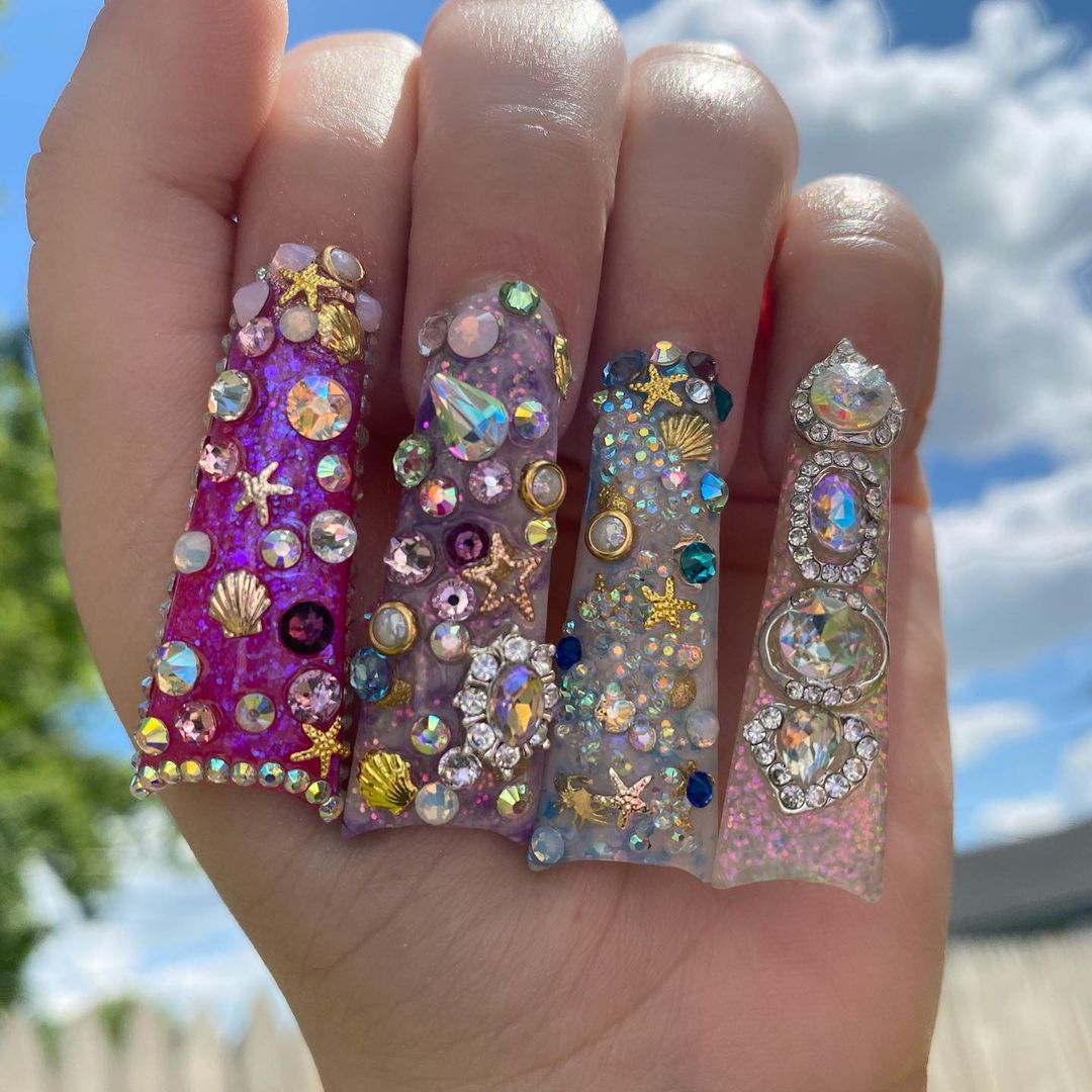 Blinged Out Duck Nails