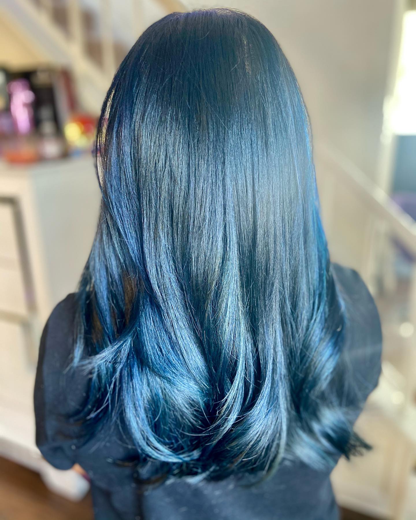 Blue Black Hair With Lowlights