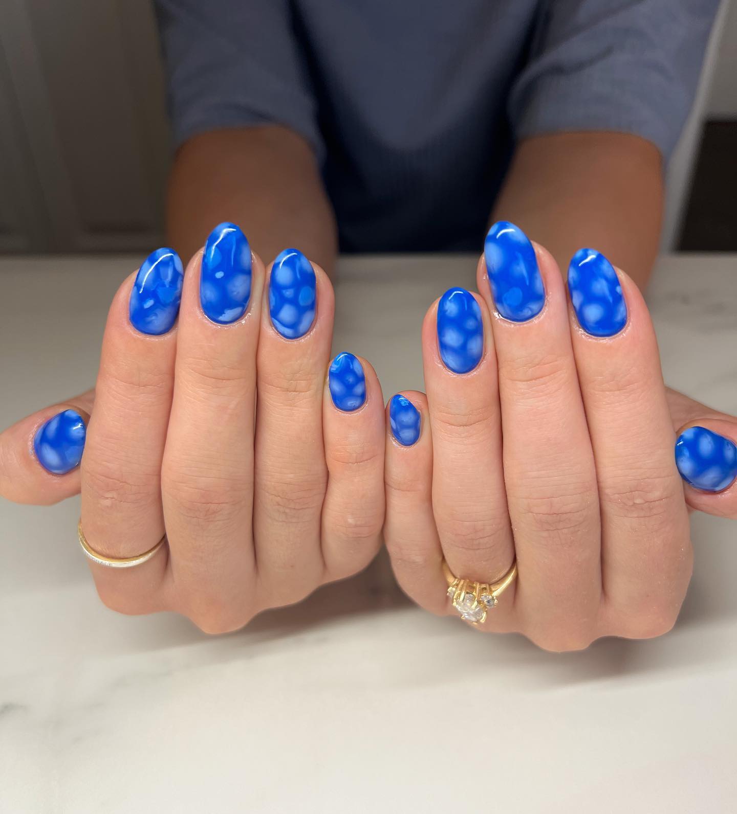 Bright Blue Nails