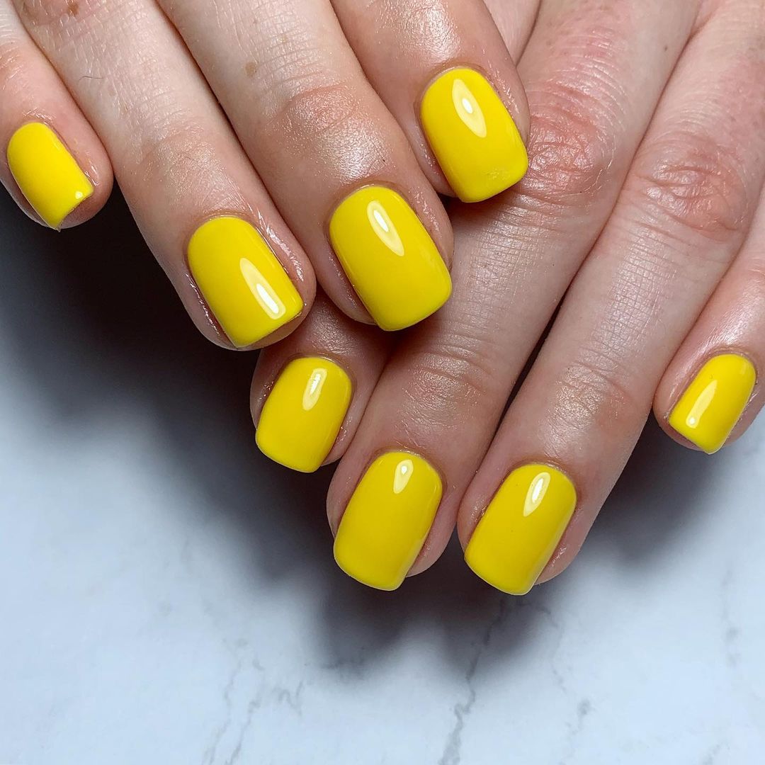 Bright Yellow Acrylic Nails