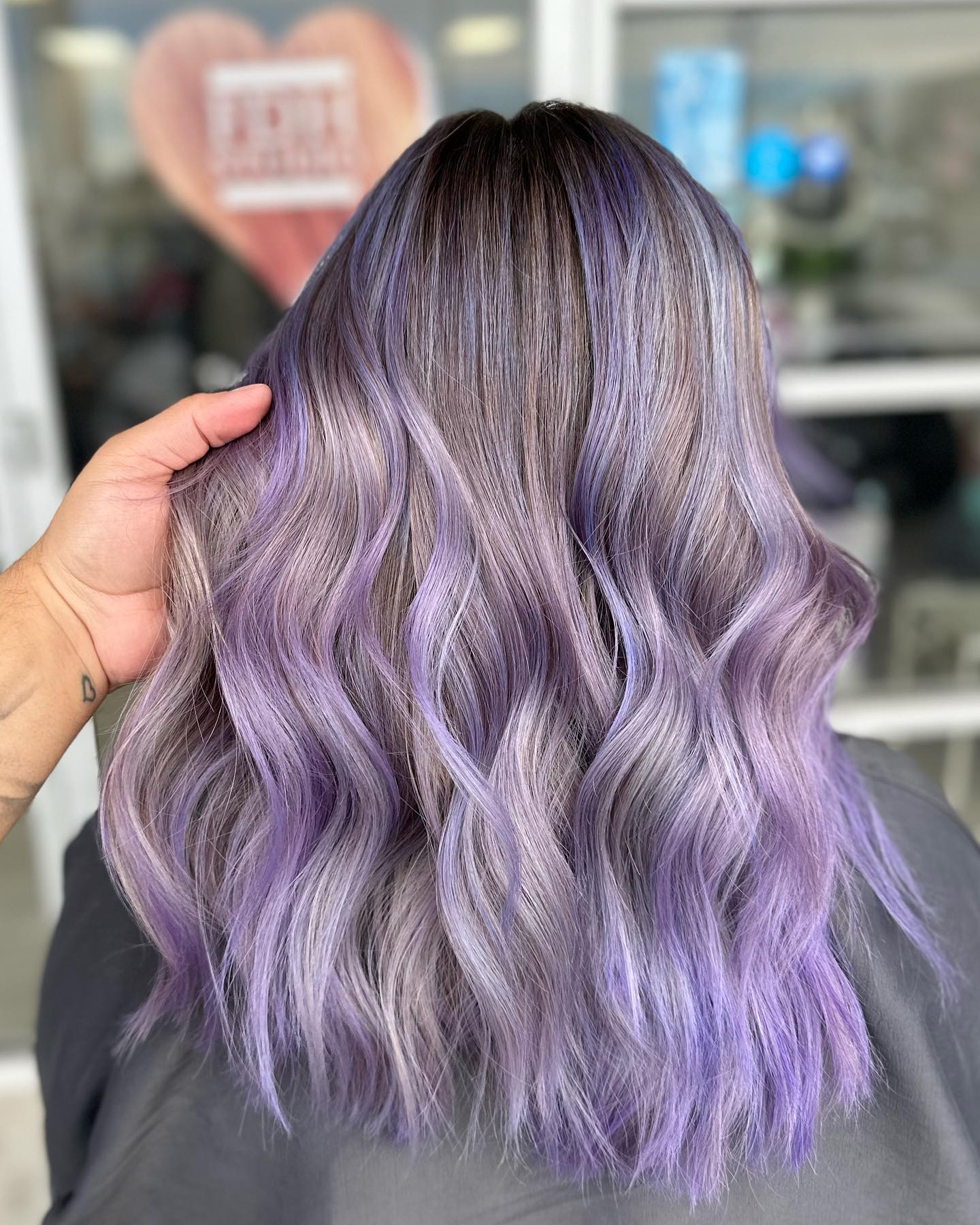 Brown and Light Purple Hair