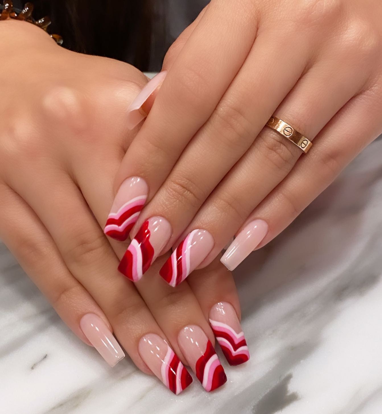 Candy Cane Coffin Nails