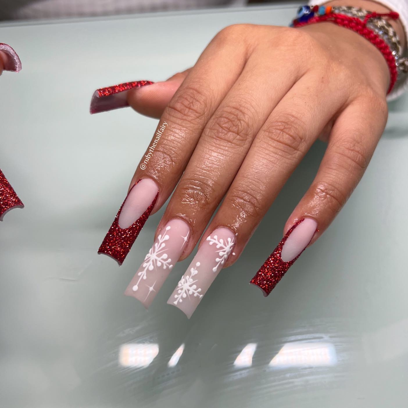 Christmas Tapered Square Nails