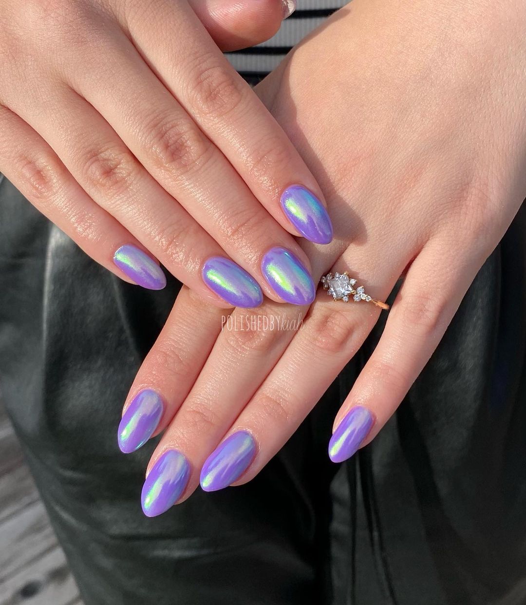 Chrome Lavender Nails