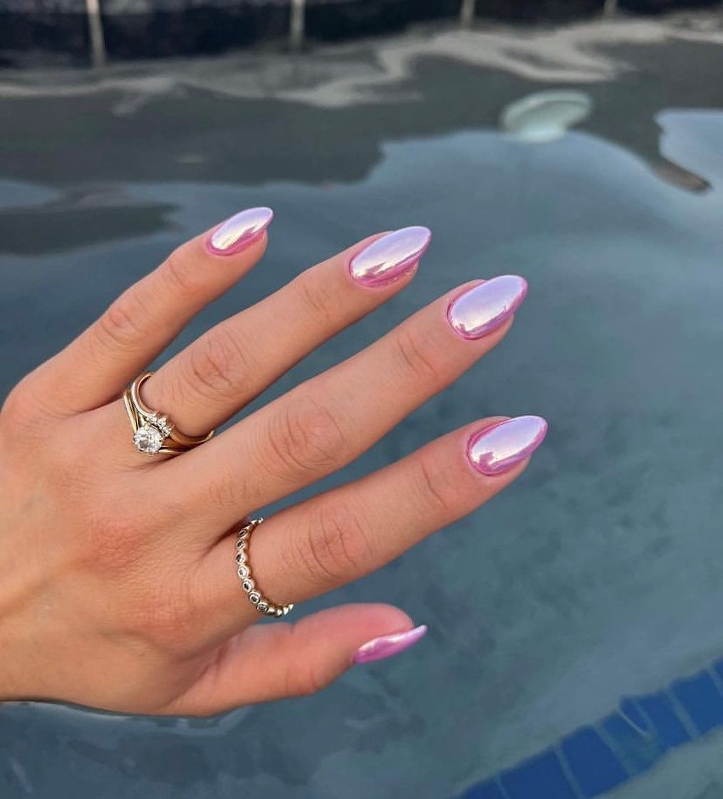 Chrome Pink Nails