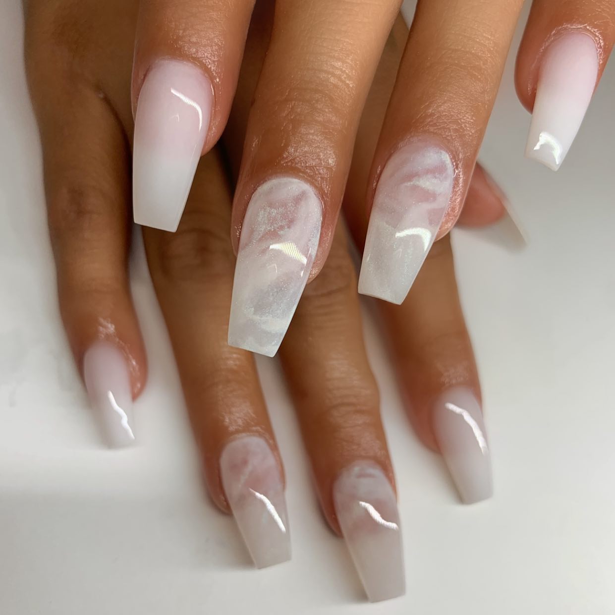 Clear Milky Nails