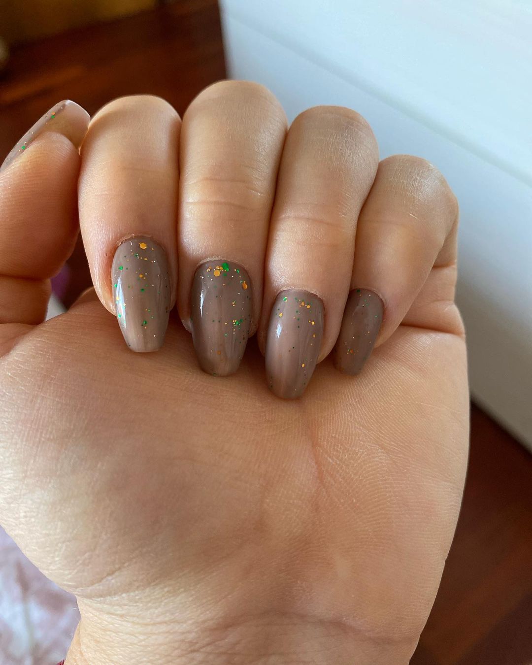 Coffin Brown Acrylic Nails