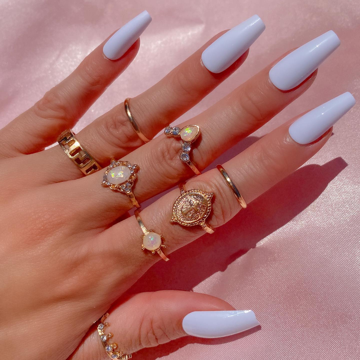 Coffin Cute Solid Color Nails