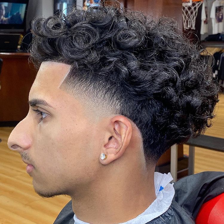 Curly Afro Low Fade