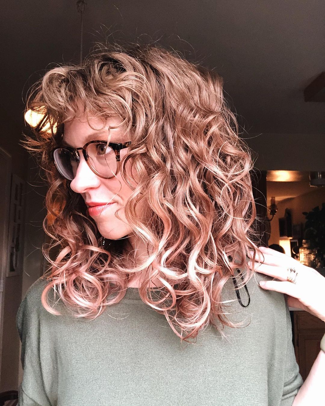 Curtain Bangs with Layers for Wavy Hair