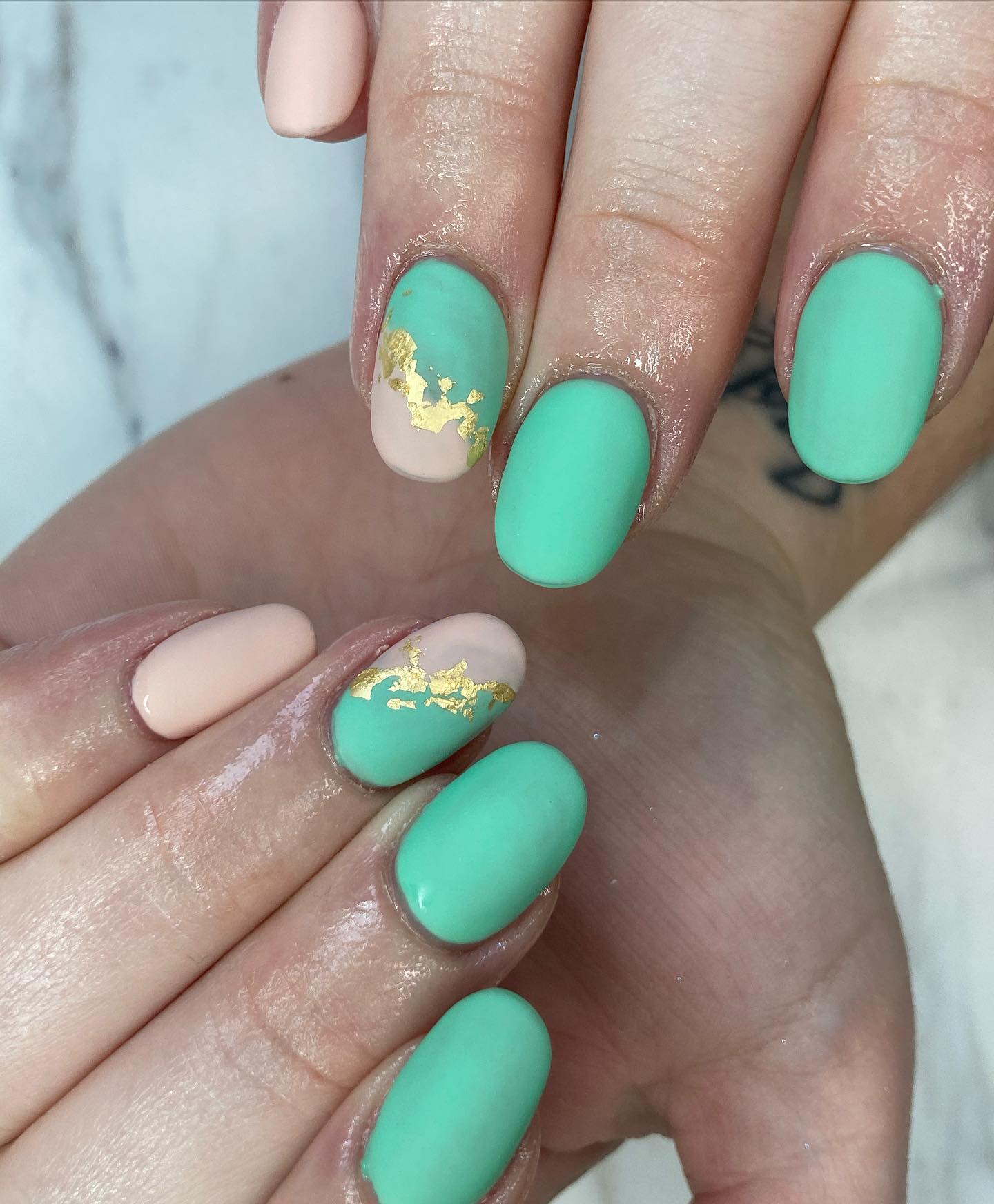 Cute Mint Green Nails