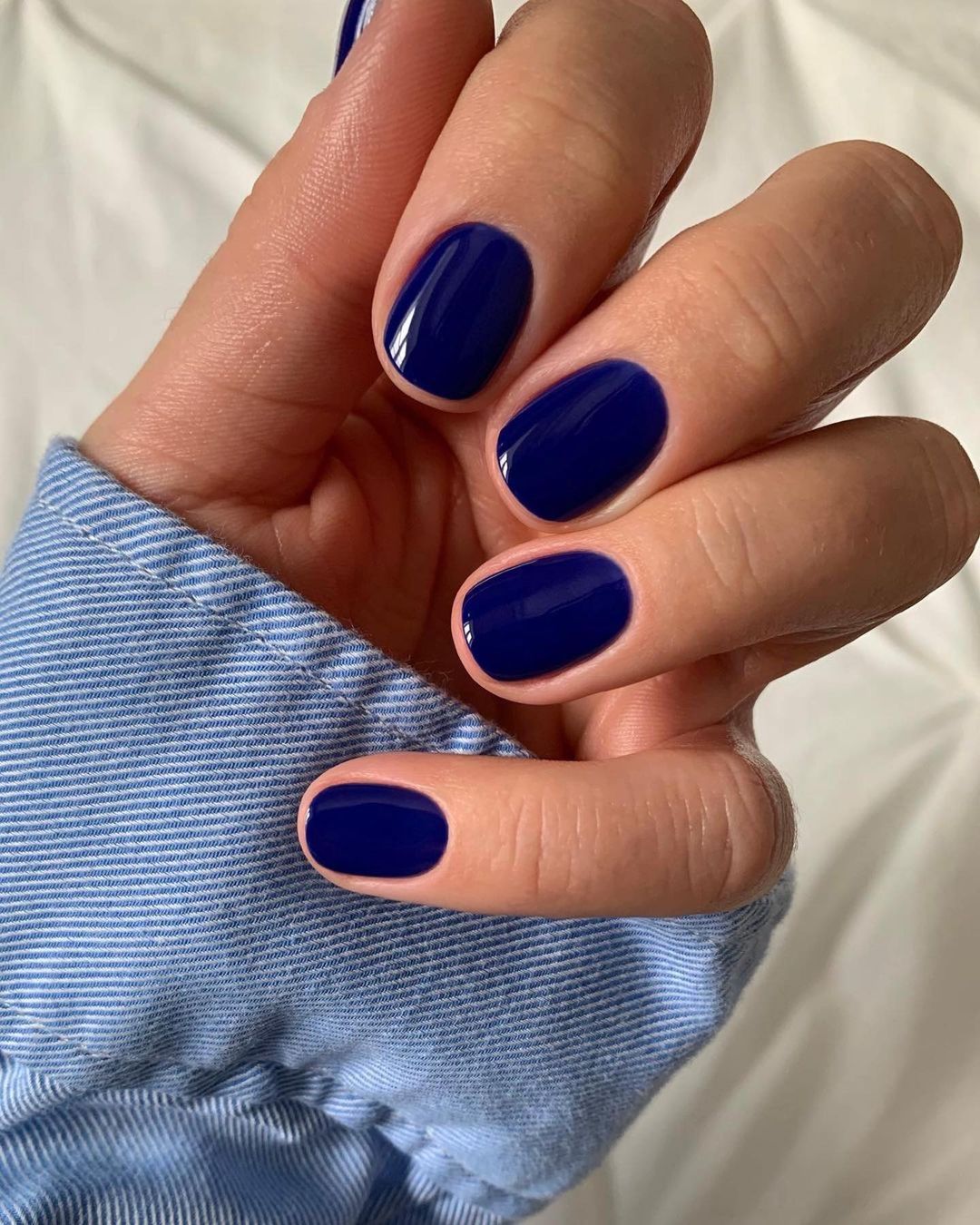 Dark Blue Fake Nails