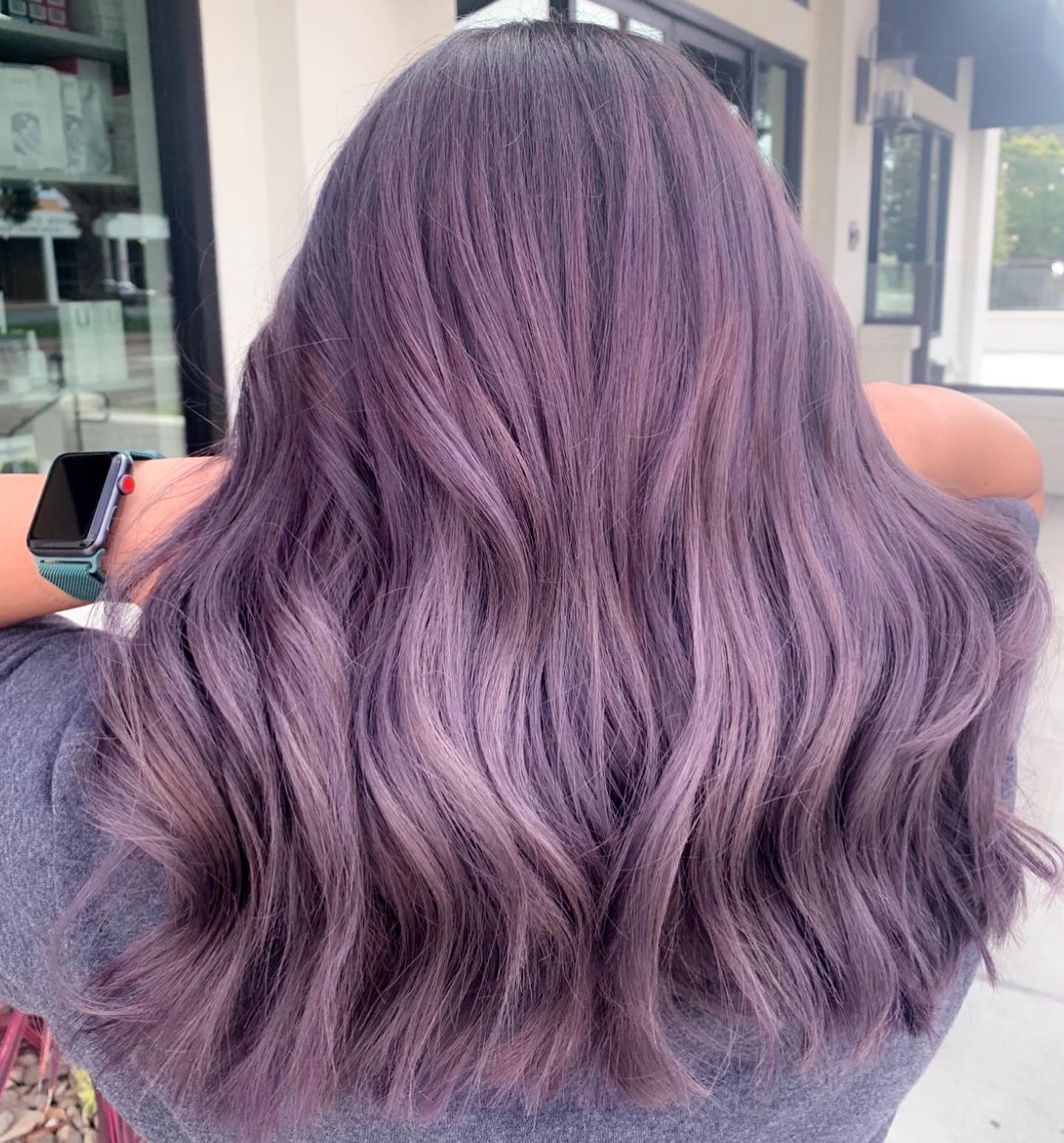 Dark Brown to Light Purple Hair