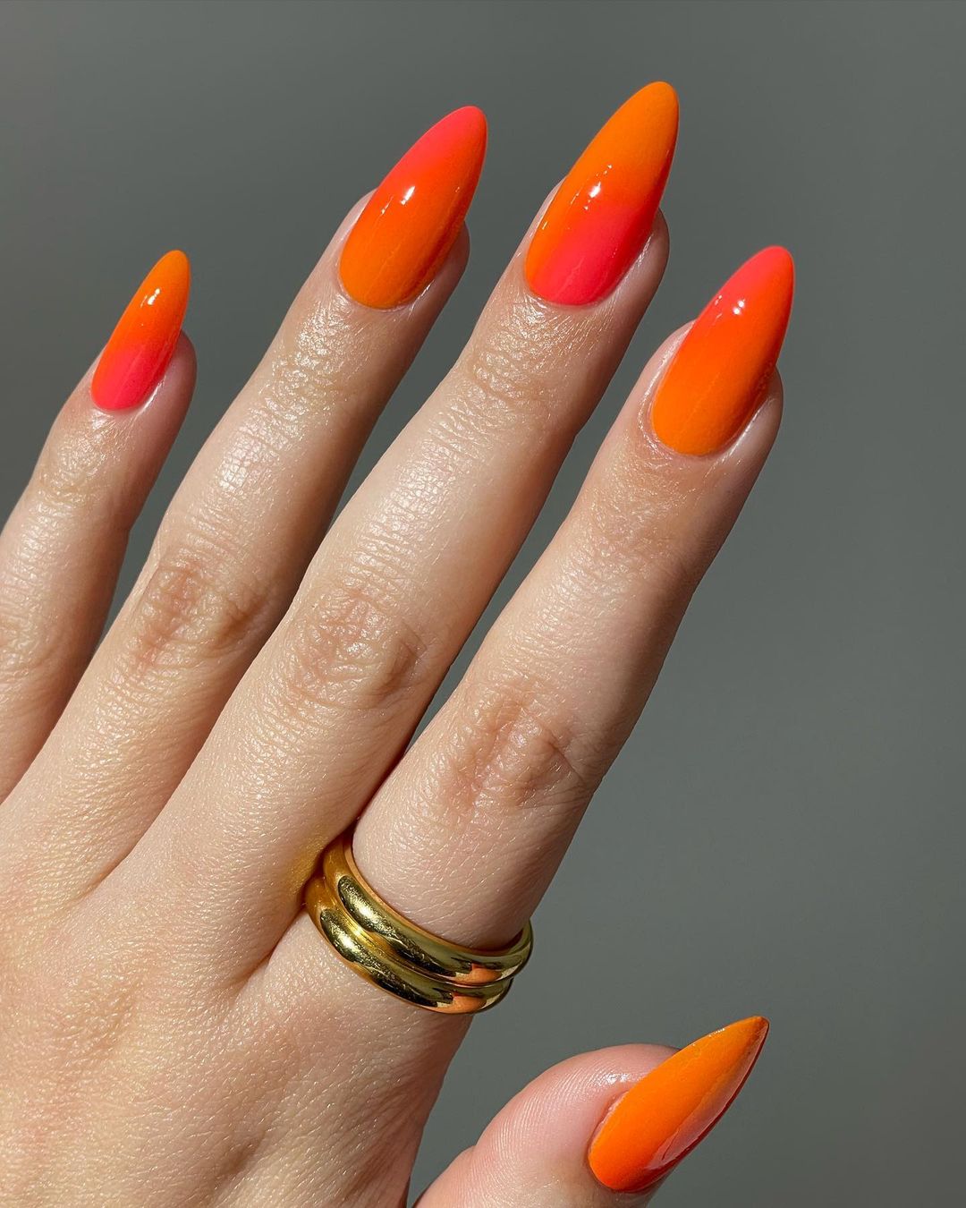 Dark Orange Nails