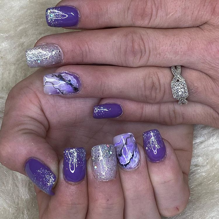 Dark Purple Wedding Nails