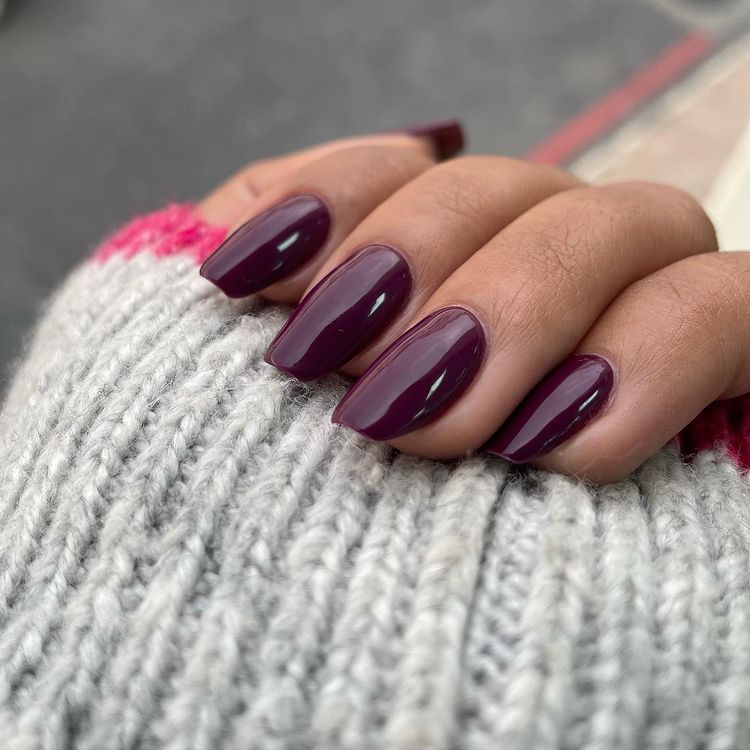 Dark Purple Winter Nails