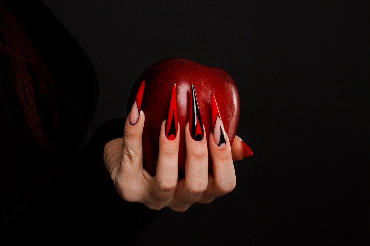 Dark Red Acrylic Nails