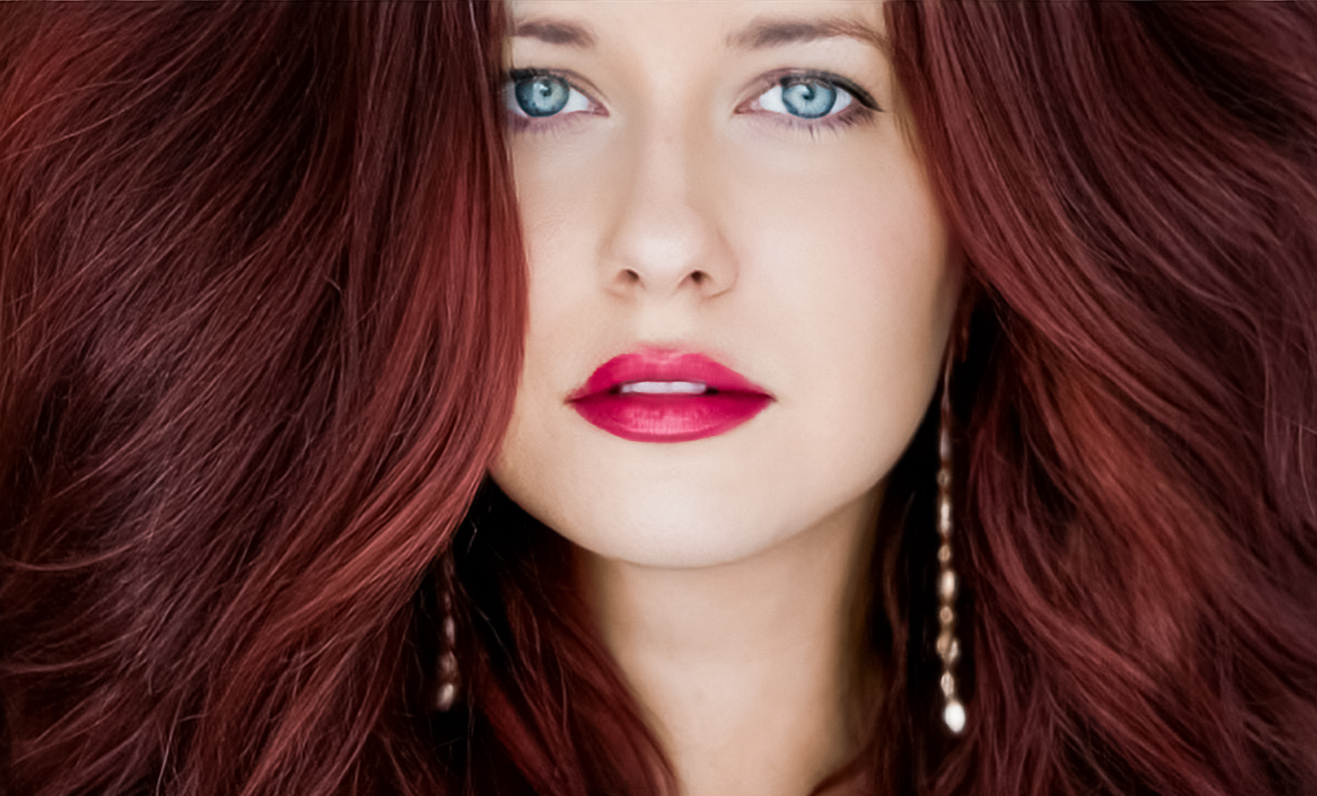 Dark red hair shade