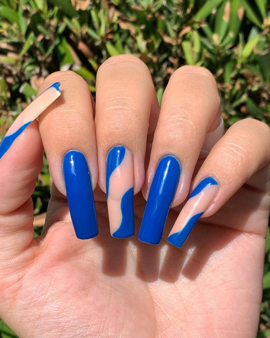 Dark Royal Blue Nails