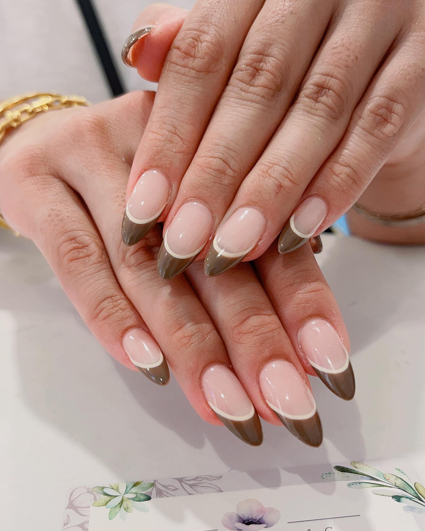 Double French Tip Acrylic Nails