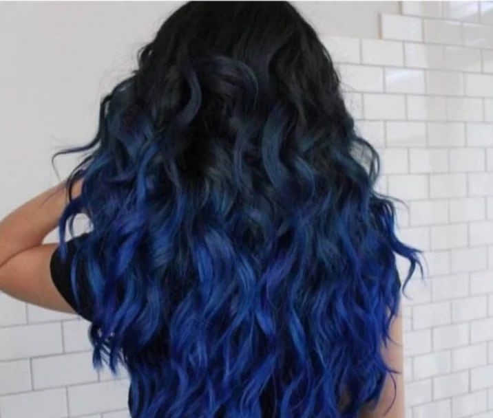 Dramatic Blue Black Hair