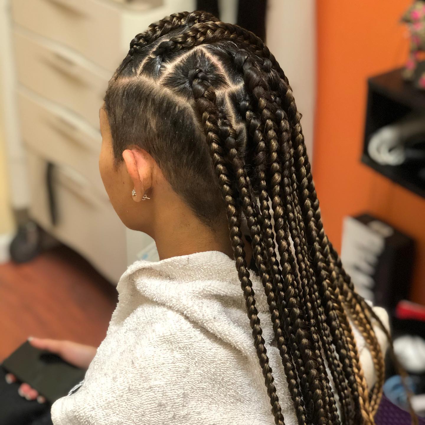 Goddess Braids with Shaved Sides