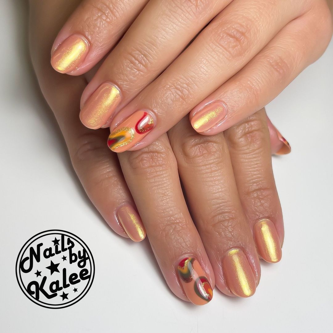 Gold Glazed Donut Nails