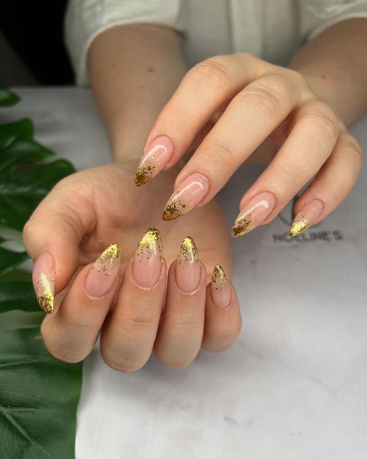 Gold Ombre Acrylic Nails