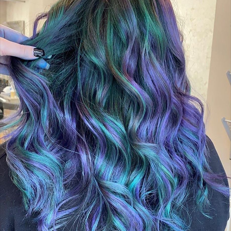 Green and Purple Hair