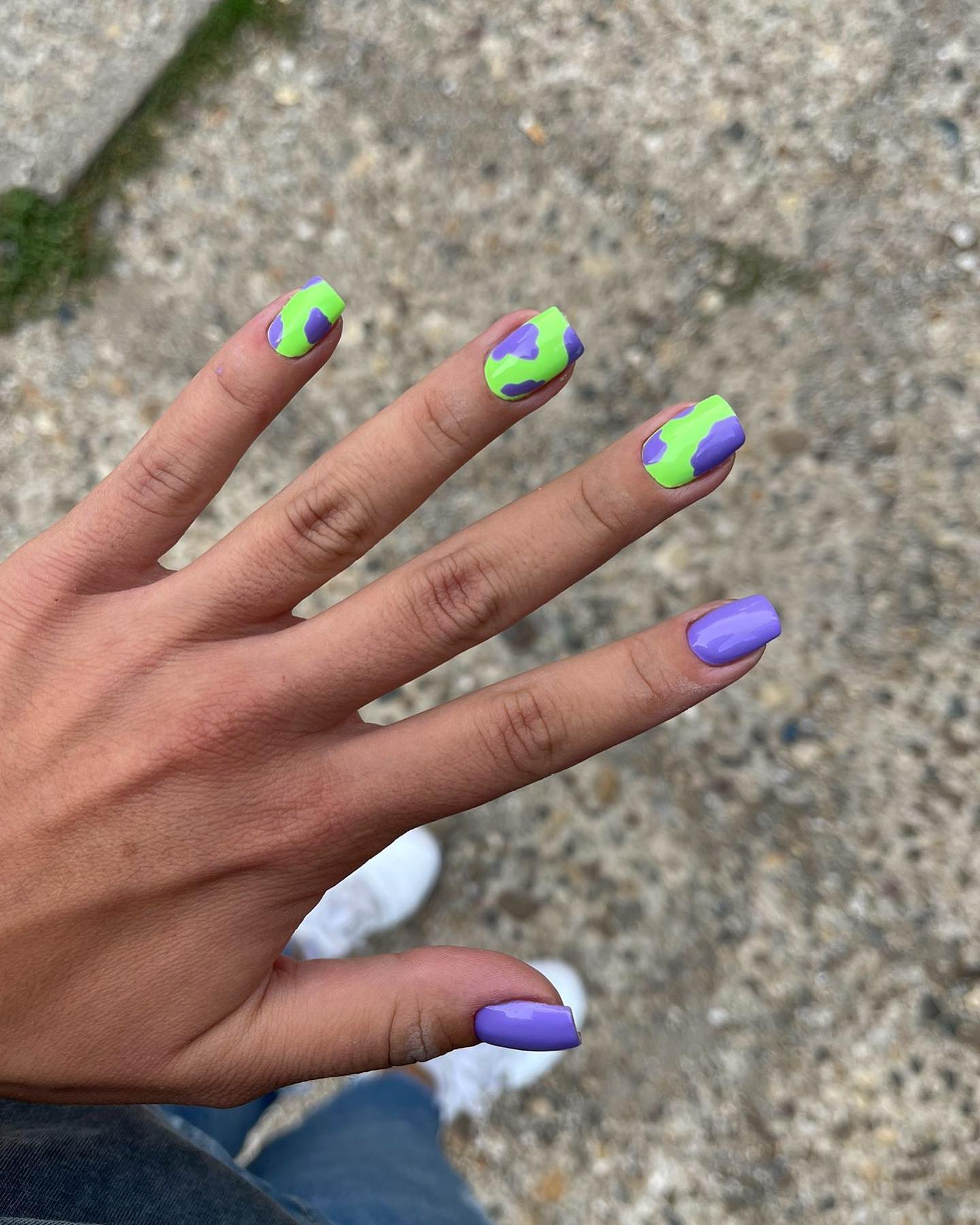 Green And Purple Nails