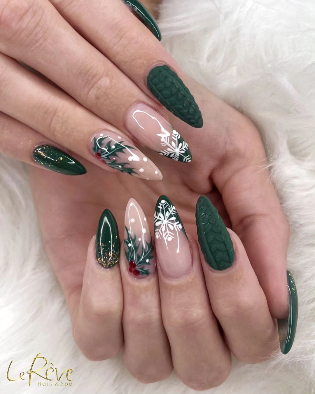 Green Holiday Nails
