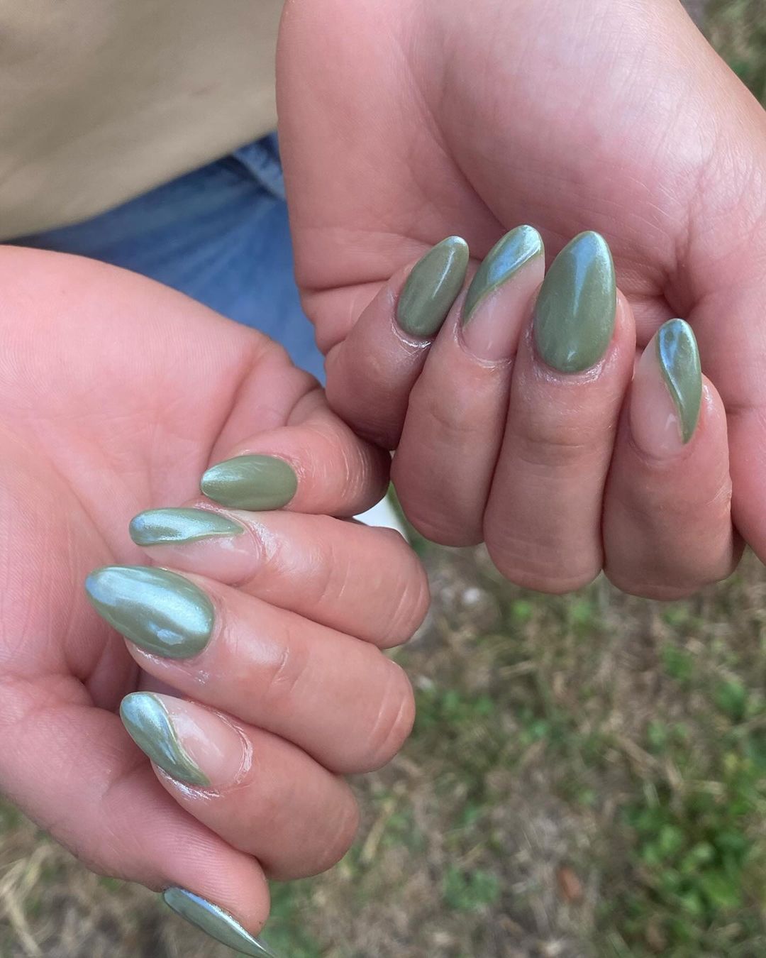 Green Pearl Nails