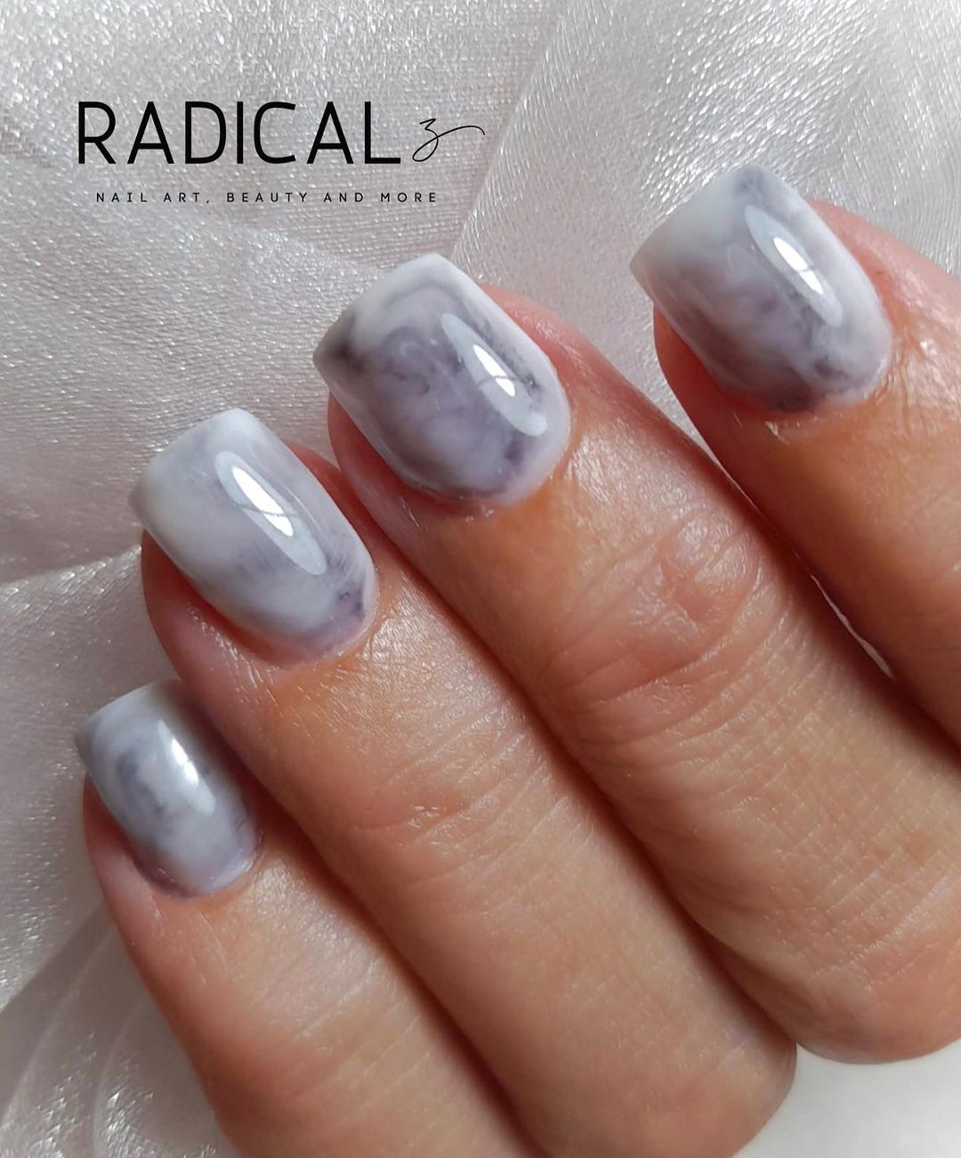 Grey Marble Nails