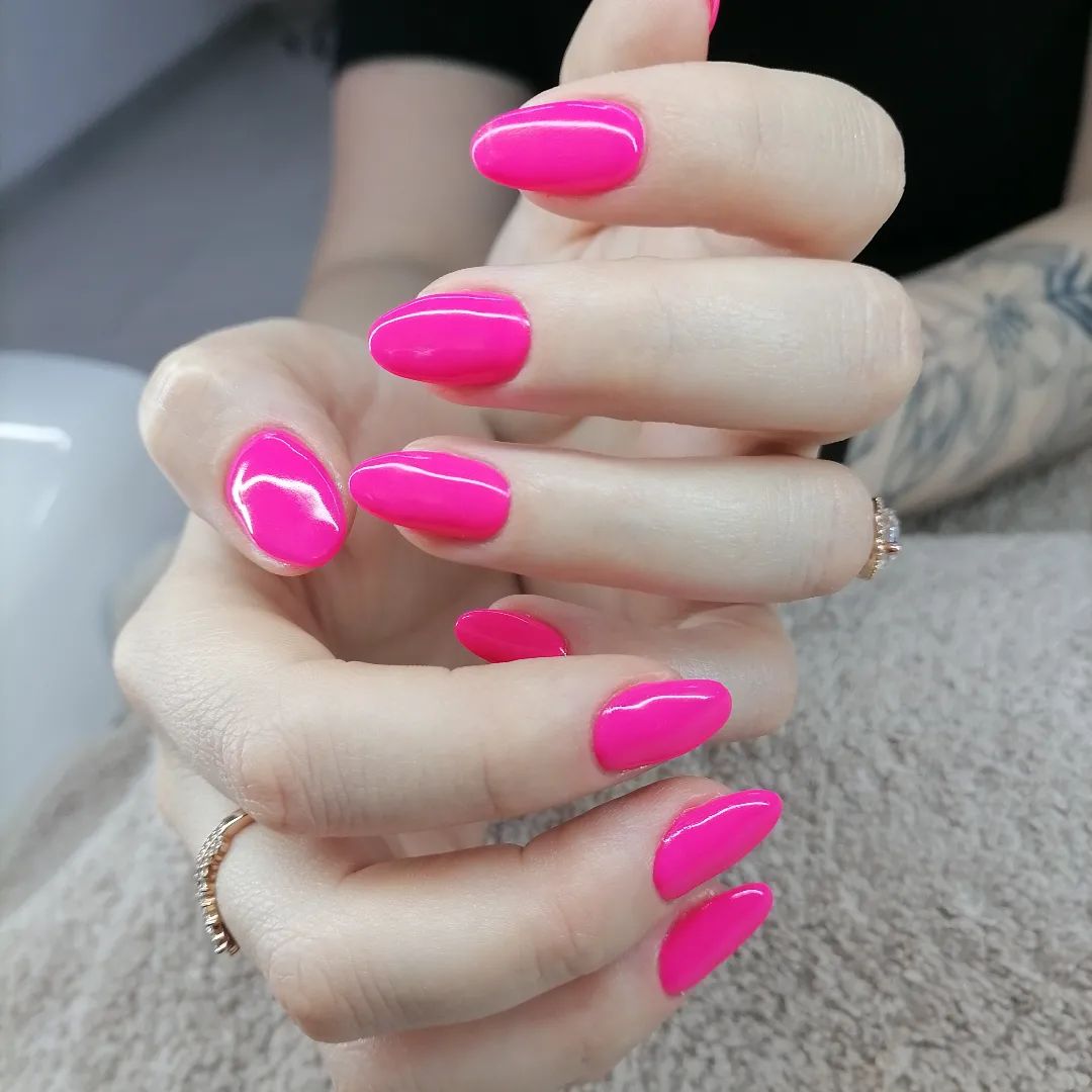 Hot Pink Ballerina Nails