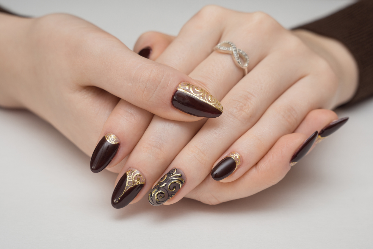 Inspiration for Black and Gold Nails