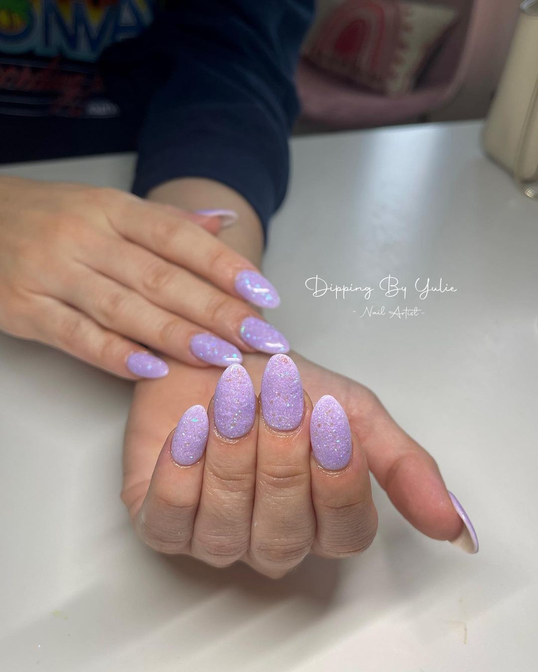Lavender Dip Nails